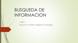 BUSQUEDA DE
INFORMACION
CASO 1
Busque con el filtro "imágenes" en Google
 