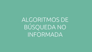 ALGORITMOS DE
BÚSQUEDA NO
INFORMADA
 