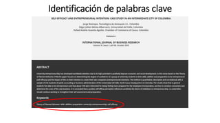 Identificación de palabras clave
 