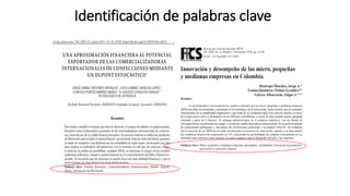 Identificación de palabras clave
 