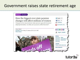 Government raises state retirement age
 