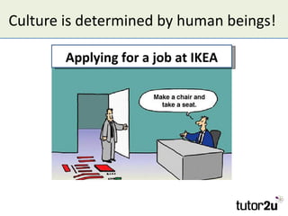 Culture is determined by human beings!

        Applying for a job at IKEA
 