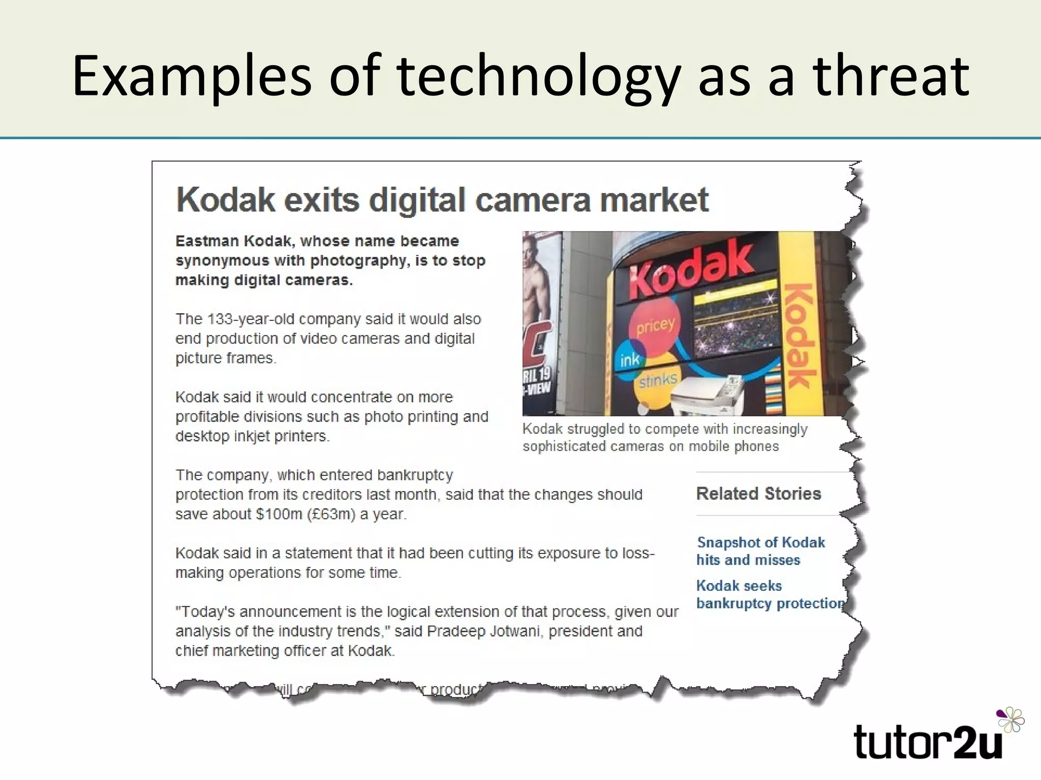 Examples of technology as a threat
 