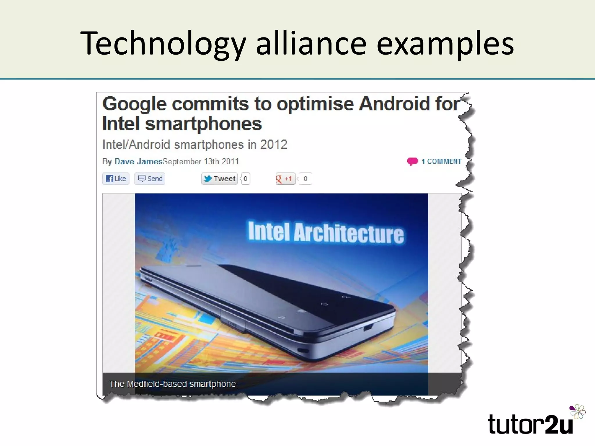 Technology alliance examples
 