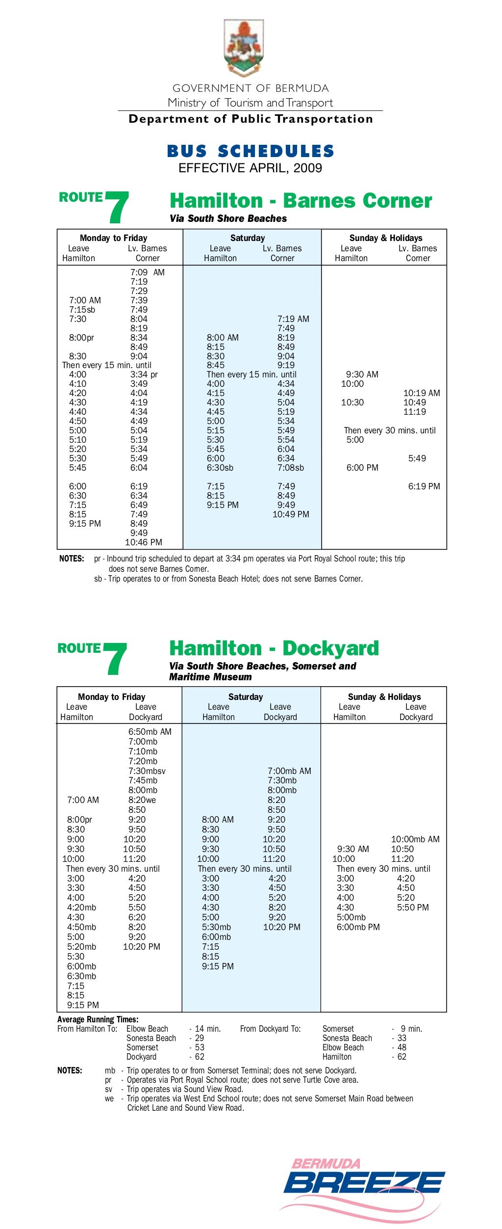 Bermuda Bus Schedule