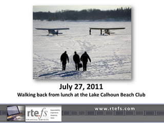 July 27, 2011 Walking back from lunch at the Lake Calhoun Beach Club