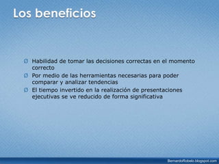 Cuando surge la necesidad de información mucha gente se ve involucradaEl problemaEl departamento de sistemas destinan mucho tiempo a la elaboración de reportes