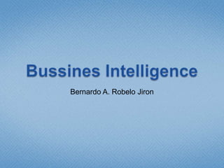 Bussines Intelligence Bernardo A. RobeloJiron 