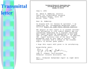 Transmittal
letter
 
