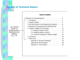 Sample of Technical Report
 