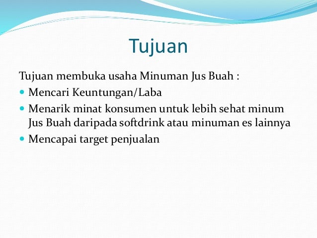 Bussiness plan minuman jus buah