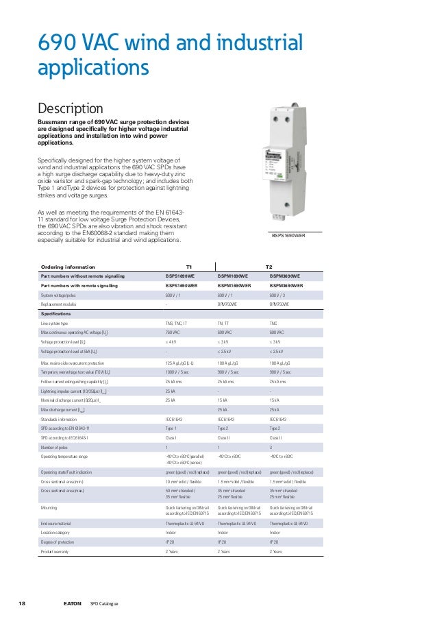 Bussmann By Eaton Surge Protection Devices Catalogue