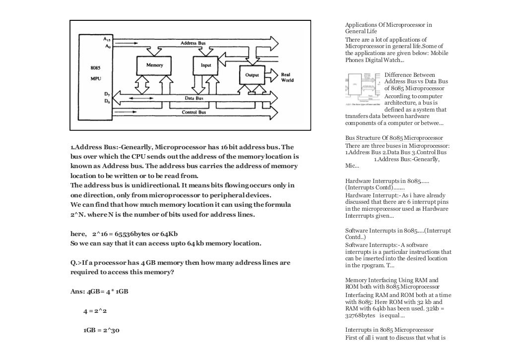 Bus structure of 8085 microprocessor 8085 microprocessor complete t…