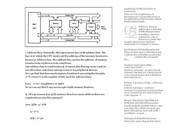Bus structure of 8085 microprocessor 8085 microprocessor complete t…