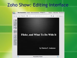 Zoho Show: Editing Interface 