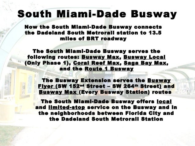 busway extension to florida city the flyer miami efficiencies