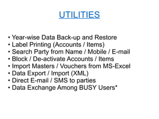 Busy accounting software ppt | PDF