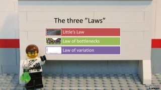 The three ”Laws”
Little’s Law
Law of bottlenecks
Law of variation
Created by Håkan Forss @hakanforss http://hakanforss.wordpress.com
 
