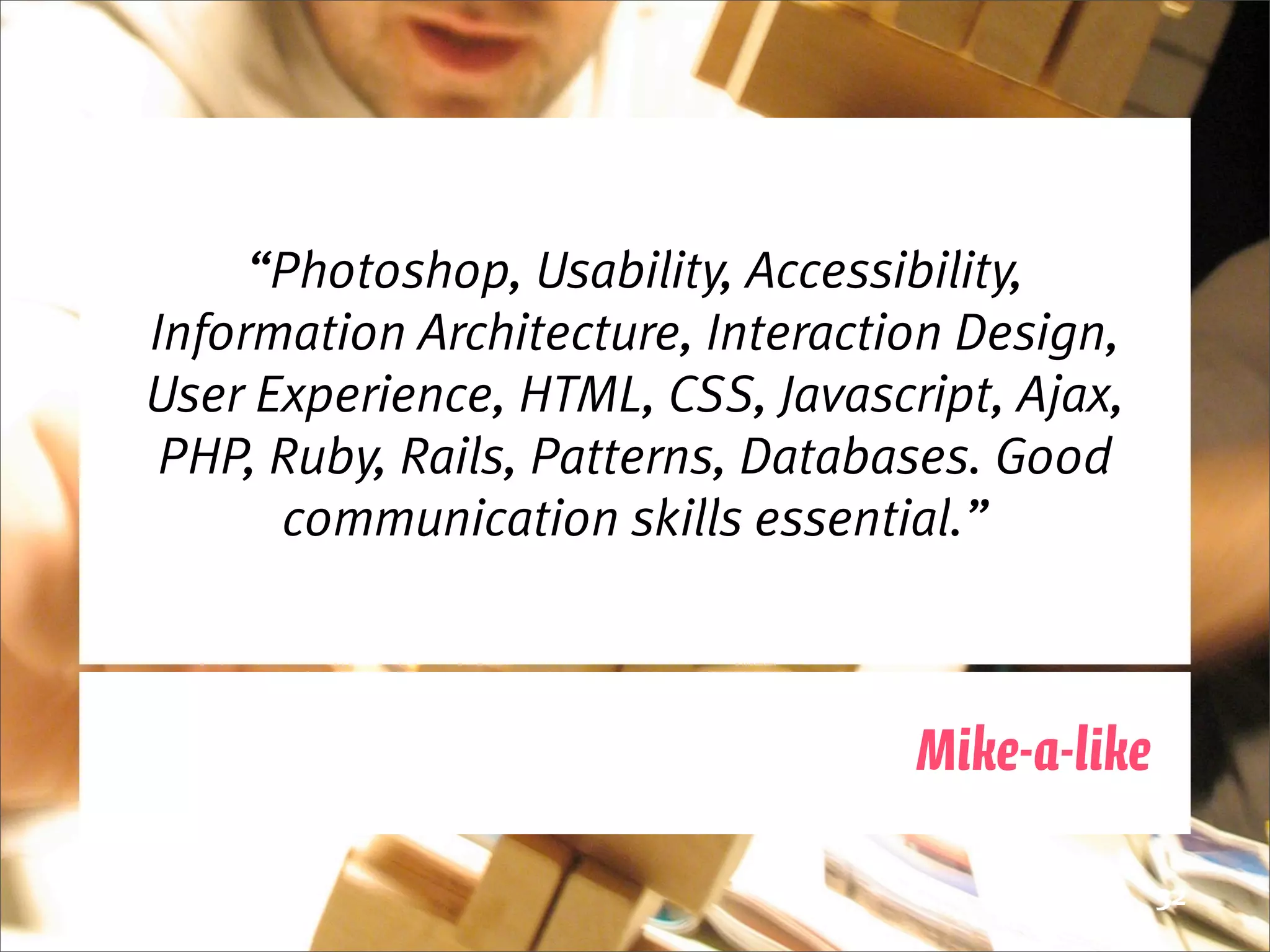 But I'm a Bloody Designer!