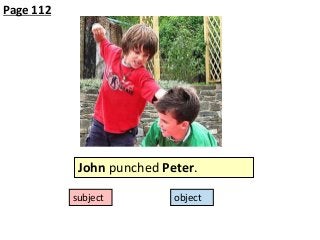 Page 112

John punched Peter.
subject

object

 