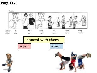 Page 112

I danced with them.
subject

object

 