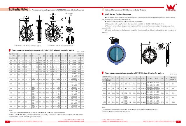 Butterfly Valve Weight Chart