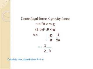 Calculate max. speed when R=1 m
 
