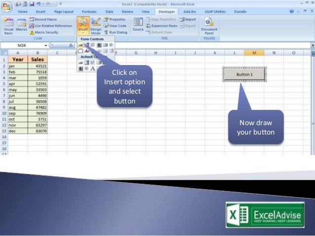 Creating Button and Macro and Assign Macro to a Button