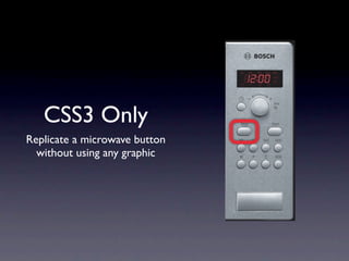 CSS3 Only
Replicate a microwave button
  without using any graphic
 
