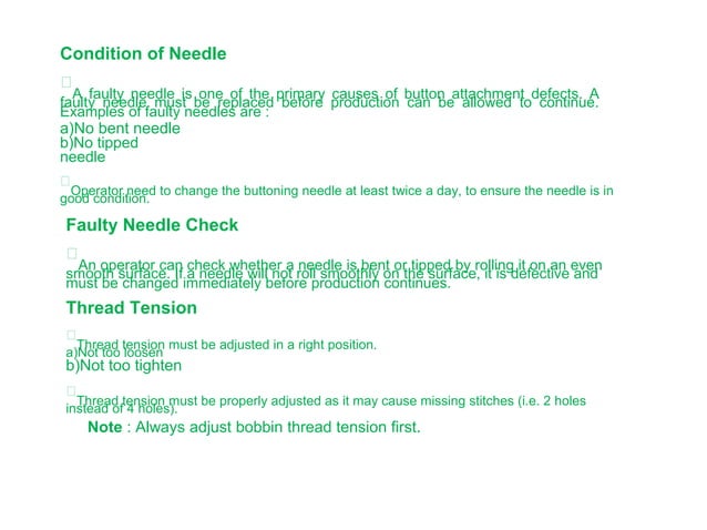 Button control standard operating procedures | DOC