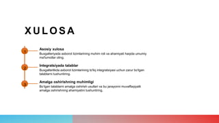 Buxgalteriya hisobida axbor resurslaridan foydalanish | PPTX