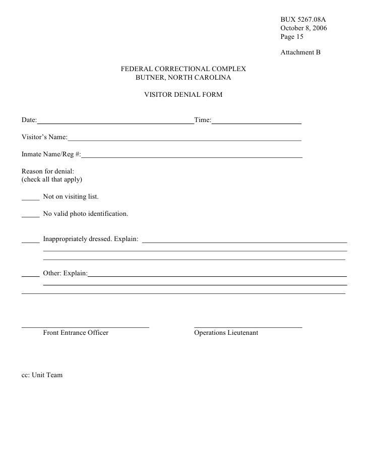FindLaw Butner, North Carolina Federal Correctional Complex Visitin…