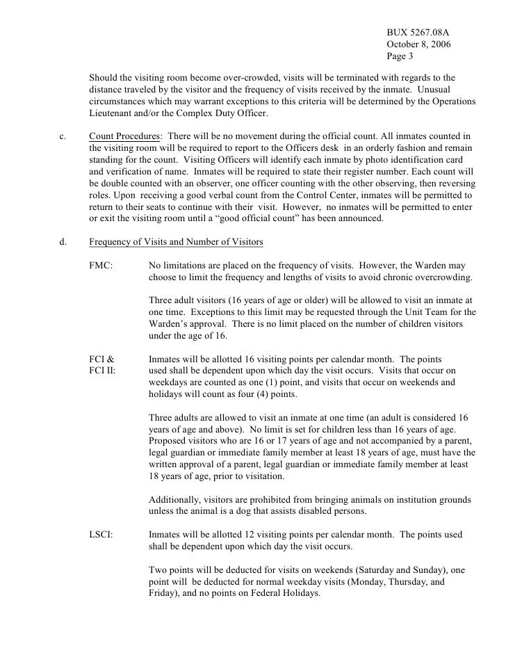 findlaw butner north carolina federal correctional complex visitin federal visitation form