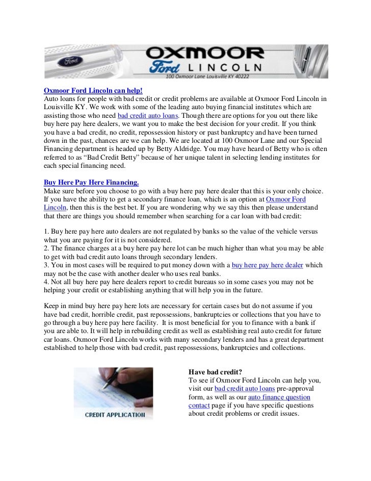 Buy Here Pay Here Louisville KY Alternative