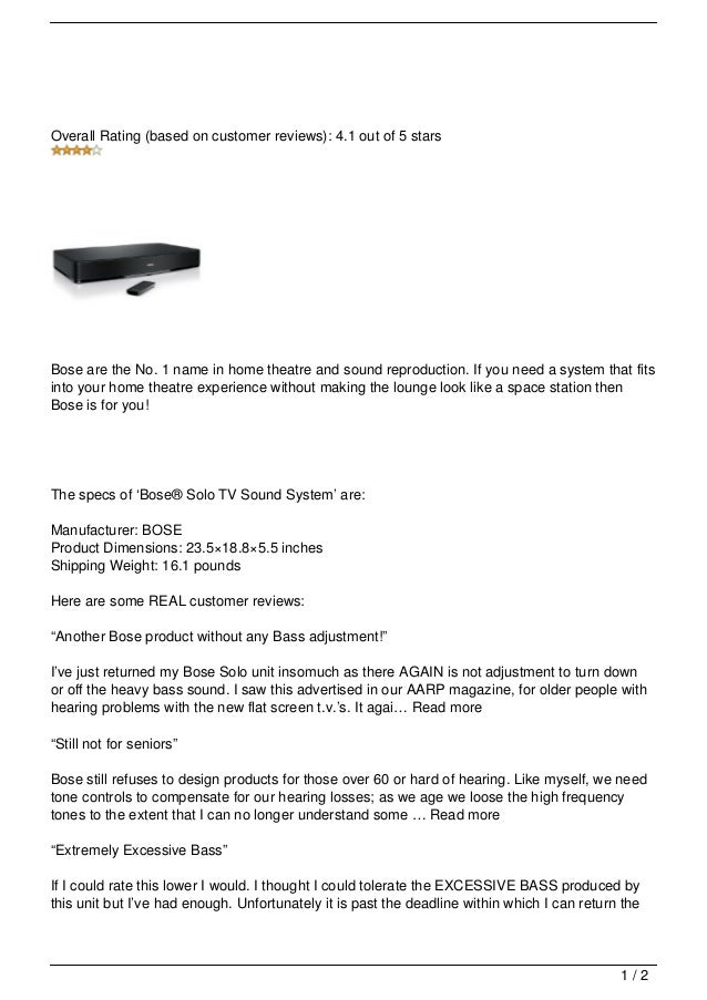 bose solo tv sound system troubleshooting