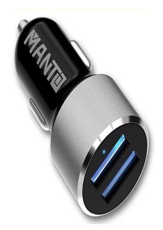 buy MANTO Car Charger Dual USB Adapter Quick Charge Compatible with iPhone Android Samsung Kindle Tablet Black 