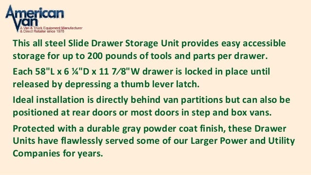 Buy Pull Out Drawer Storage Units For Vans At Americanvan Com