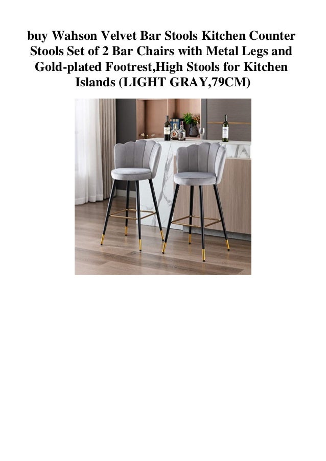 Buy Wahson Velvet Bar Stools Kitchen Counter Stools Set Of 2 Bar Chai