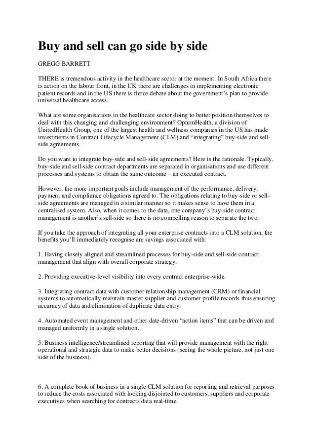 contract to buy and sell