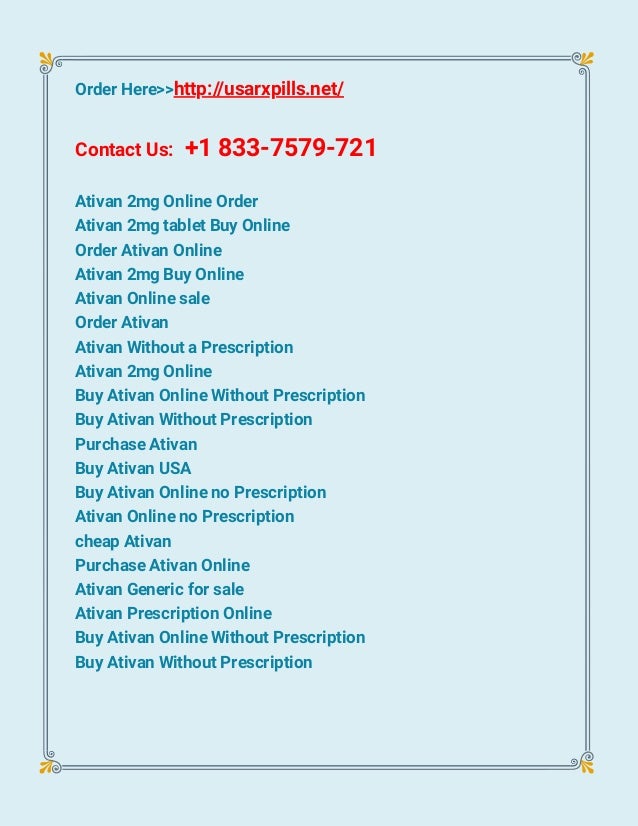 Buy lorazepam online without prescription