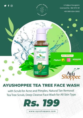 Buy Ayushoppee Tea Tree Face Wash @ INR 199 - AyuShoppee.com