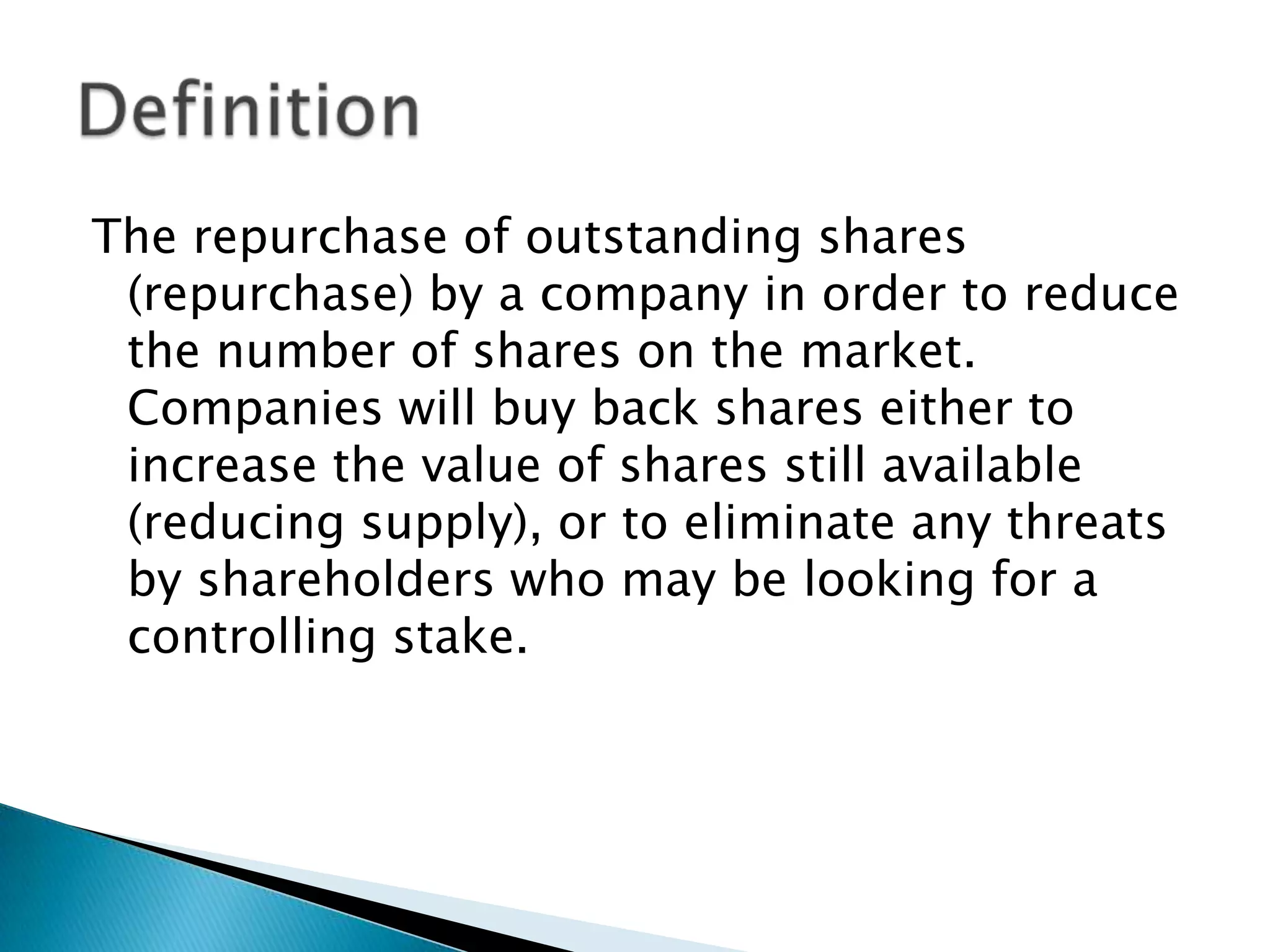 Buyback and share spilt | PPTX