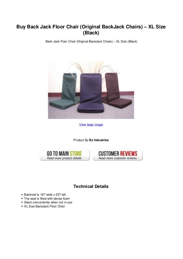 Buy back jack floor chair original back jack chairs xl size black