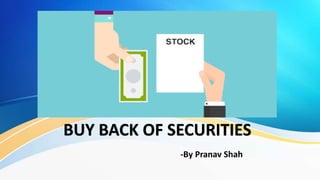 BUY BACK OF SECURITIES
-By Pranav Shah
 