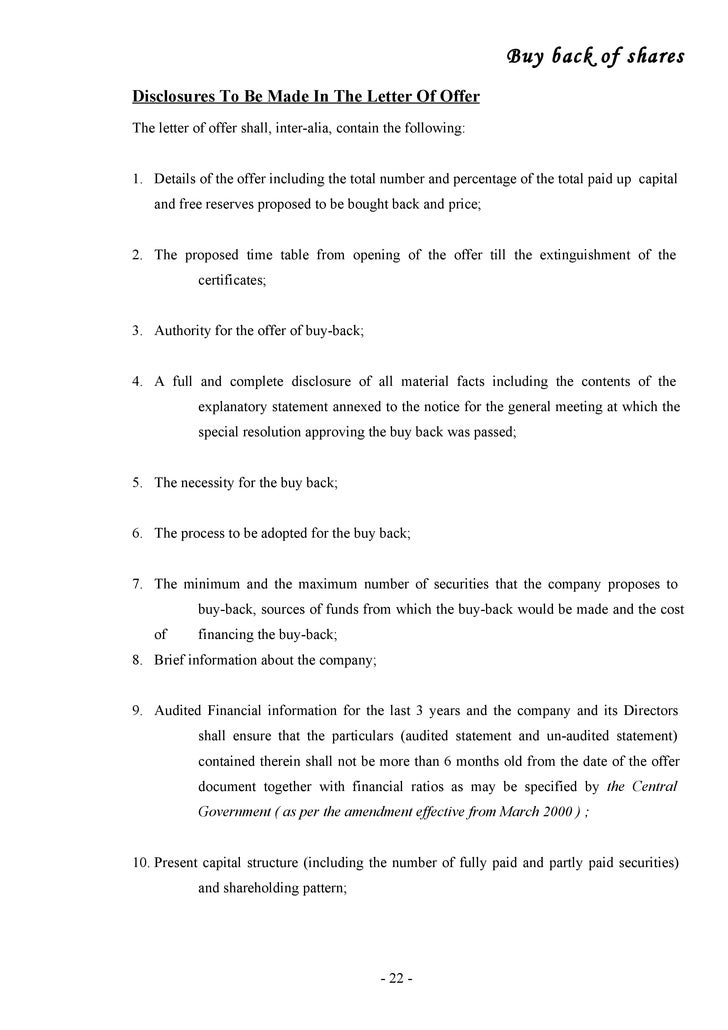 Share Buy Back Agreement Template