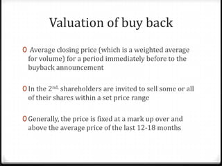 Buy back of shares | PPTX