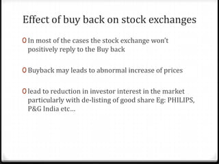 Buy back of shares | PPTX