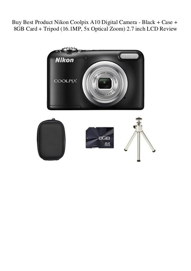 Buy Best Product Nikon Coolpix A10 Digital Camera Black + Case + 8GB Card + Tripod (16.1MP 5x