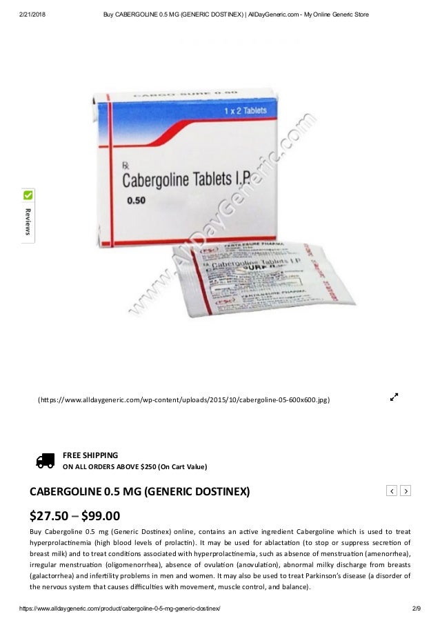 Buy generic dostinex