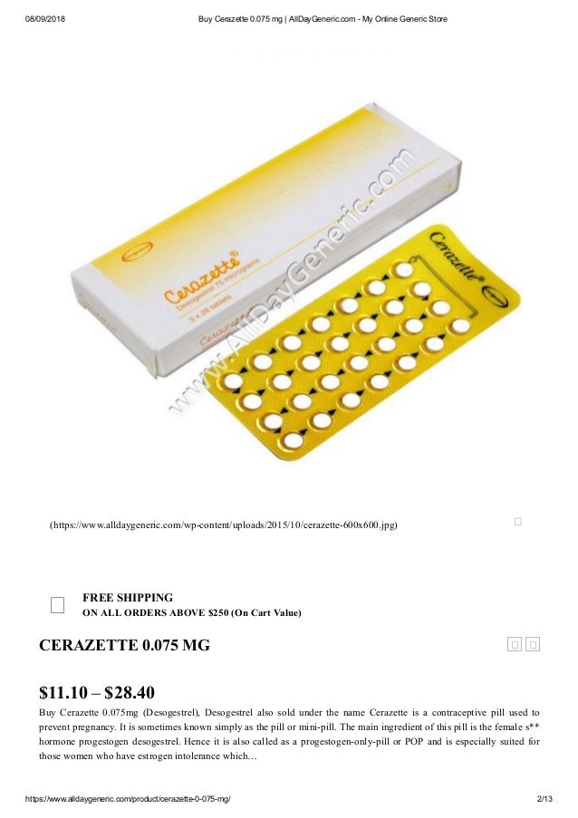 Buy Cerazette 0 075 Mg